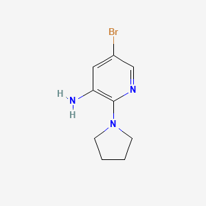 molecular formula C9H12BrN3 B7847591 5-Bromo-2-(pyrrolidin-1-YL)pyridin-3-amine 