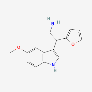 molecular formula C15H16N2O2 B7847628 2-(furan-2-yl)-2-(5-methoxy-1H-indol-3-yl)ethanamine 