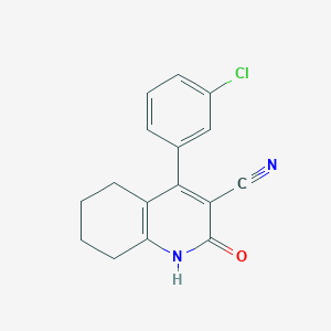 molecular formula C16H13ClN2O B7847682 4-(3-Chlorophenyl)-2-oxo-1,2,5,6,7,8-hexahydroquinoline-3-carbonitrile 