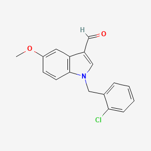 molecular formula C17H14ClNO2 B7847687 1-(2-chlorobenzyl)-5-methoxy-1H-indole-3-carbaldehyde 