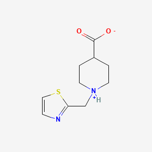 molecular formula C10H14N2O2S B7847704 1-(1,3-Thiazol-2-ylmethyl)piperidin-1-ium-4-carboxylate 