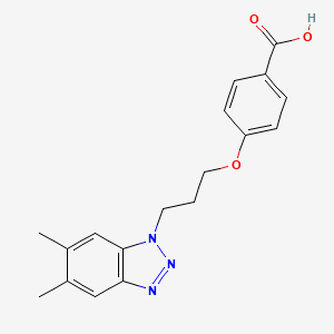 molecular formula C18H19N3O3 B7847746 4-[3-(5,6-dimethyl-1H-1,2,3-benzotriazol-1-yl)propoxy]benzoicacid 