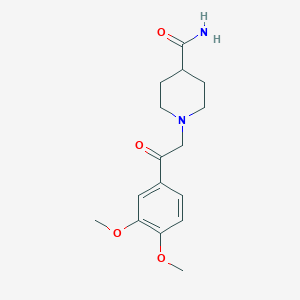 molecular formula C16H22N2O4 B7847763 1-[2-(3,4-Dimethoxyphenyl)-2-oxoethyl]piperidine-4-carboxamide 