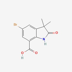molecular formula C11H10BrNO3 B7847771 5-bromo-3,3-dimethyl-2-oxo-1H-indole-7-carboxylic acid 