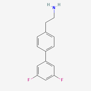 molecular formula C14H13F2N B7847847 2-[4-(3,5-Difluorophenyl)phenyl]ethan-1-amine 