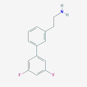 molecular formula C14H13F2N B7847848 2-[3-(3,5-Difluorophenyl)phenyl]ethan-1-amine 