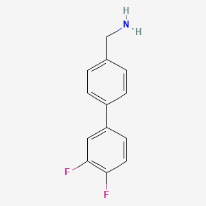 molecular formula C13H11F2N B7847854 (3',4'-Difluoro-[1,1'-biphenyl]-4-YL)methanamine 