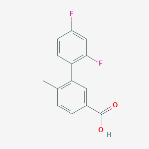 molecular formula C14H10F2O2 B7847870 3-(2,4-Difluorophenyl)-4-methylbenzoic acid 