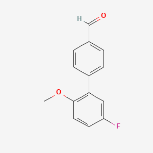 molecular formula C14H11FO2 B7847881 4-(3-Fluoro-6-methoxyphenyl)benzaldehyde 