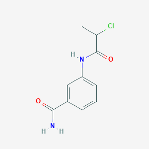 molecular formula C10H11ClN2O2 B7847899 3-(2-Chloropropionyl)aminobenzamide 
