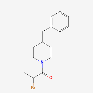 molecular formula C15H20BrNO B7847955 4-Benzyl-1-(2-bromopropanoyl)piperidine 