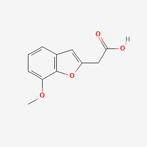 molecular formula C11H10O4 B7848018 7-Methoxy-3-benzofuranacetic acid 