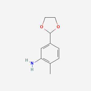 molecular formula C10H13NO2 B7848123 5-(1,3-Dioxolan-2-yl)-2-methylaniline 