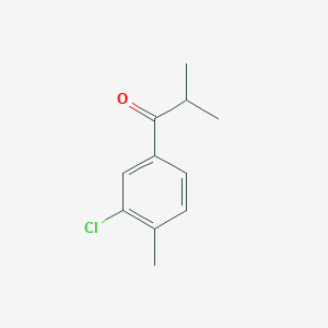 molecular formula C11H13ClO B7848216 1-(3-Chloro-4-methylphenyl)-2-methylpropan-1-one 