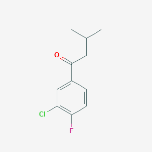 molecular formula C11H12ClFO B7848315 3'-Chloro-4'-fluoro-3-methylbutyrophenone 