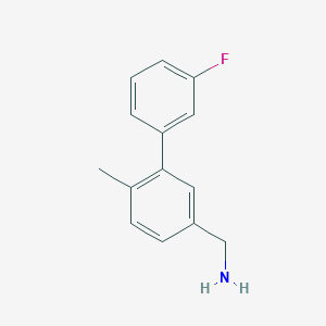 molecular formula C14H14FN B7848319 (3'-Fluoro-6-methyl-[1,1'-biphenyl]-3-yl)methanamine 