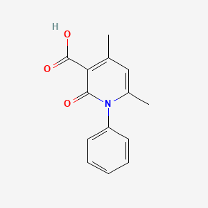 molecular formula C14H13NO3 B7848397 4,6-Dimethyl-2-oxo-1-phenyl-1,2-dihydropyridine-3-carboxylic acid 