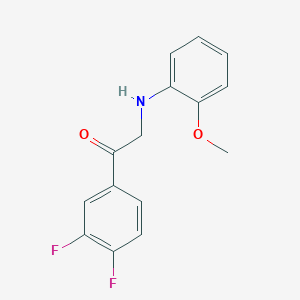 molecular formula C15H13F2NO2 B7848461 1-(3,4-Difluorophenyl)-2-[(2-methoxyphenyl)amino]ethan-1-one 