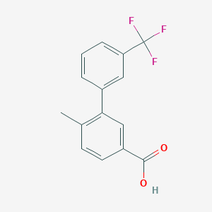 molecular formula C15H11F3O2 B7848465 6-Methyl-3'-(trifluoromethyl)-[1,1'-biphenyl]-3-carboxylic acid 