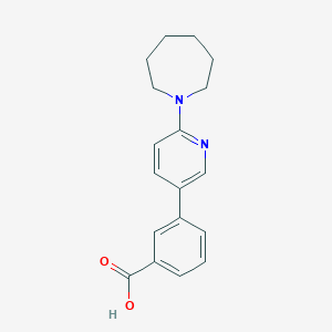 molecular formula C18H20N2O2 B7848466 3-[6-(1-Azepanyl)-3-pyridyl]benzoic acid 