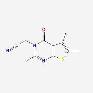 molecular formula C11H11N3OS B7848516 2-(2,5,6-Trimethyl-4-oxothieno[2,3-d]pyrimidin-3-yl)acetonitrile 
