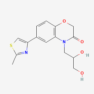 molecular formula C15H16N2O4S B7848522 4-(2,3-Dihydroxypropyl)-6-(2-methyl-1,3-thiazol-4-yl)-1,4-benzoxazin-3-one 