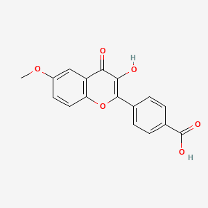 molecular formula C17H12O6 B7848550 4-(3-Hydroxy-6-methoxy-4-oxo-4H-1-benzopyran-2-yl)benzoic acid CAS No. 663605-25-2