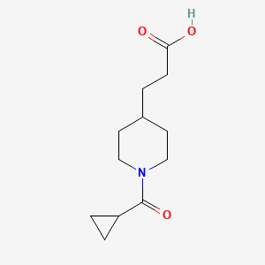 molecular formula C12H19NO3 B7848605 3-(1-Cyclopropanecarbonylpiperidin-4-yl)propanoic acid 