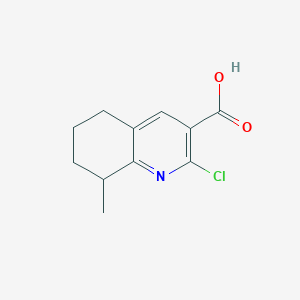 molecular formula C11H12ClNO2 B7848614 2-Chloro-8-methyl-5,6,7,8-tetrahydroquinoline-3-carboxylic acid 