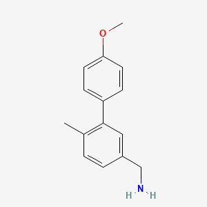molecular formula C15H17NO B7848645 (4'-Methoxy-6-methyl-[1,1'-biphenyl]-3-yl)methanamine 