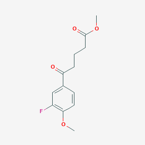 molecular formula C13H15FO4 B7848685 Methyl 5-(3-fluoro-4-methoxyphenyl)-5-oxovalerate 