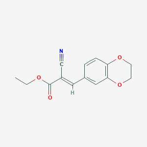 molecular formula C14H13NO4 B7848686 ethyl (E)-2-cyano-3-(2,3-dihydro-1,4-benzodioxin-6-yl)prop-2-enoate 