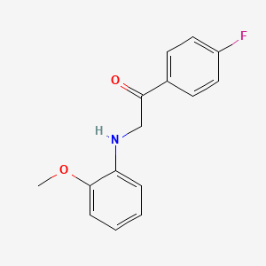 molecular formula C15H14FNO2 B7848690 1-(4-Fluorophenyl)-2-[(2-methoxyphenyl)amino]ethan-1-one 