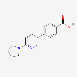 molecular formula C16H16N2O2 B7848723 4-(6-Pyrrolidin-1-ylpyridin-3-yl)benzoic acid 