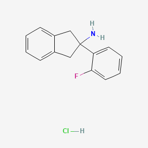 molecular formula C15H15ClFN B7848761 2-(2-fluorophenyl)-2,3-dihydro-1H-inden-2-amine hydrochloride 