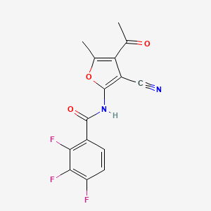 molecular formula C15H9F3N2O3 B7848769 N-(4-acetyl-3-cyano-5-methylfuran-2-yl)-2,3,4-trifluorobenzamide 
