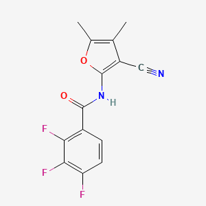 molecular formula C14H9F3N2O2 B7848774 N-(3-cyano-4,5-dimethylfuran-2-yl)-2,3,4-trifluorobenzamide 