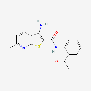 molecular formula C18H17N3O2S B7848788 N-(2-acetylphenyl)-3-amino-4,6-dimethylthieno[2,3-b]pyridine-2-carboxamide 