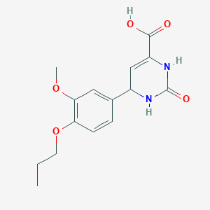 molecular formula C15H18N2O5 B7848797 4-(3-methoxy-4-propoxyphenyl)-2-oxo-3,4-dihydro-1H-pyrimidine-6-carboxylic acid 