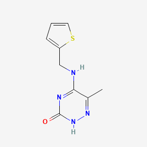 molecular formula C9H10N4OS B7848805 6-methyl-5-(thiophen-2-ylmethylamino)-2H-1,2,4-triazin-3-one 