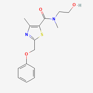 molecular formula C15H18N2O3S B7848832 N-(2-hydroxyethyl)-N,4-dimethyl-2-(phenoxymethyl)-1,3-thiazole-5-carboxamide 