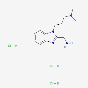 molecular formula C13H23Cl3N4 B7848851 {1-[3-(dimethylamino)propyl]-1H-1,3-benzodiazol-2-yl}methanamine trihydrochloride 