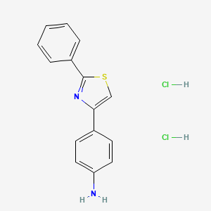 molecular formula C15H14Cl2N2S B7848861 4-(2-Phenyl-1,3-thiazol-4-yl)aniline;dihydrochloride 