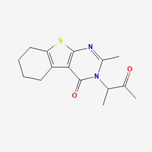 molecular formula C15H18N2O2S B7848892 2-Methyl-3-(3-oxobutan-2-yl)-5,6,7,8-tetrahydro-[1]benzothiolo[2,3-d]pyrimidin-4-one 