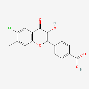 molecular formula C17H11ClO5 B7848925 4-(6-Chloro-3-hydroxy-7-methyl-4-oxochromen-2-yl)benzoic acid 