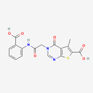 molecular formula C17H13N3O6S B7848931 3-[2-(2-Carboxyanilino)-2-oxoethyl]-5-methyl-4-oxothieno[2,3-d]pyrimidine-6-carboxylic acid 