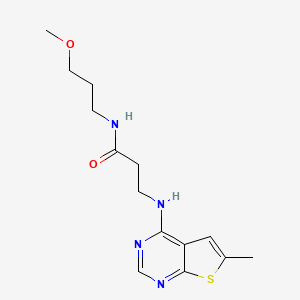 molecular formula C14H20N4O2S B7848952 N-(3-methoxypropyl)-3-[(6-methylthieno[2,3-d]pyrimidin-4-yl)amino]propanamide 
