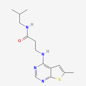 N-(2-methylpropyl)-3-[(6-methylthieno[2,3-d]pyrimidin-4-yl)amino]propanamide