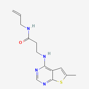 molecular formula C13H16N4OS B7848978 3-[(6-methylthieno[2,3-d]pyrimidin-4-yl)amino]-N-prop-2-enylpropanamide 