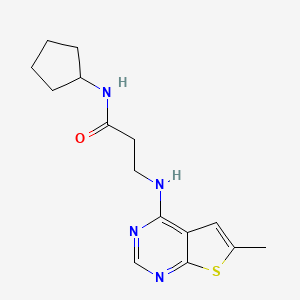 molecular formula C15H20N4OS B7848984 N-cyclopentyl-3-[(6-methylthieno[2,3-d]pyrimidin-4-yl)amino]propanamide 